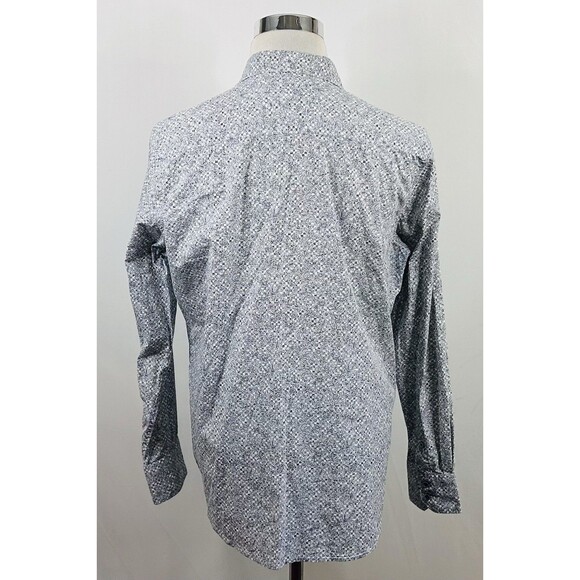 Robert Graham Large Classic Fit Flip Cuff Shirt Floral Blue White 100% Cotton - Picture 5 of 5